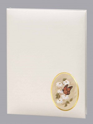 Butterfly Oval Funeral Guest Book