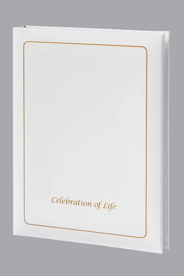 Celebration of Life Funeral Guest Book White