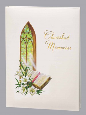 Church Window Funeral Guest Book