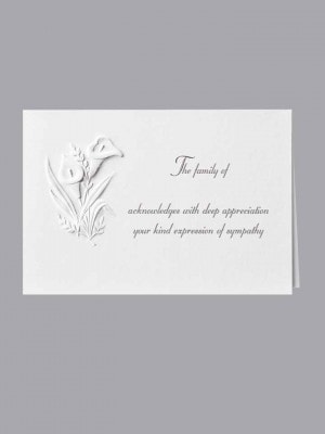 Lilies Acknowledgment Embossed w/ Standard Print