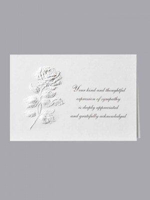 Long Stem Rose Acknowledgment Embossed w/ Standard Print