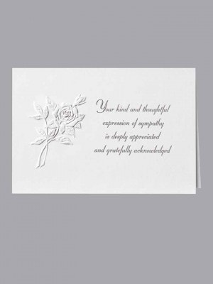 Rose Acknowledgment Embossed w/ Standard Print
