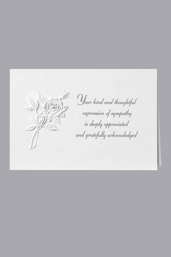 Rose Acknowledgment Embossed w/ Standard Print