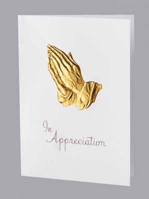 Praying Hands Acknowledgment Gold Foil Embossed