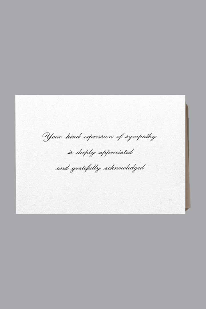 Expression of Sympathy - Acknowledgment Standard Print | The Regal Line