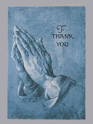 Blue Praying Hands Acknowledgment