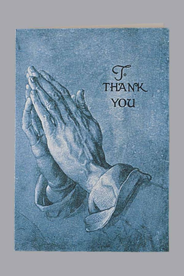 Blue Praying Hands Acknowledgment