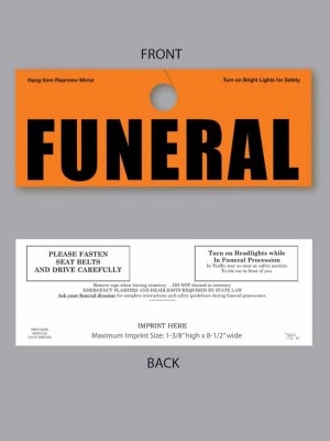 Auto Hanger Funeral Tag