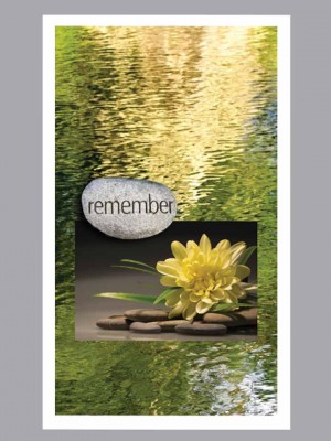 Yellow water lily with stones Prayer Card