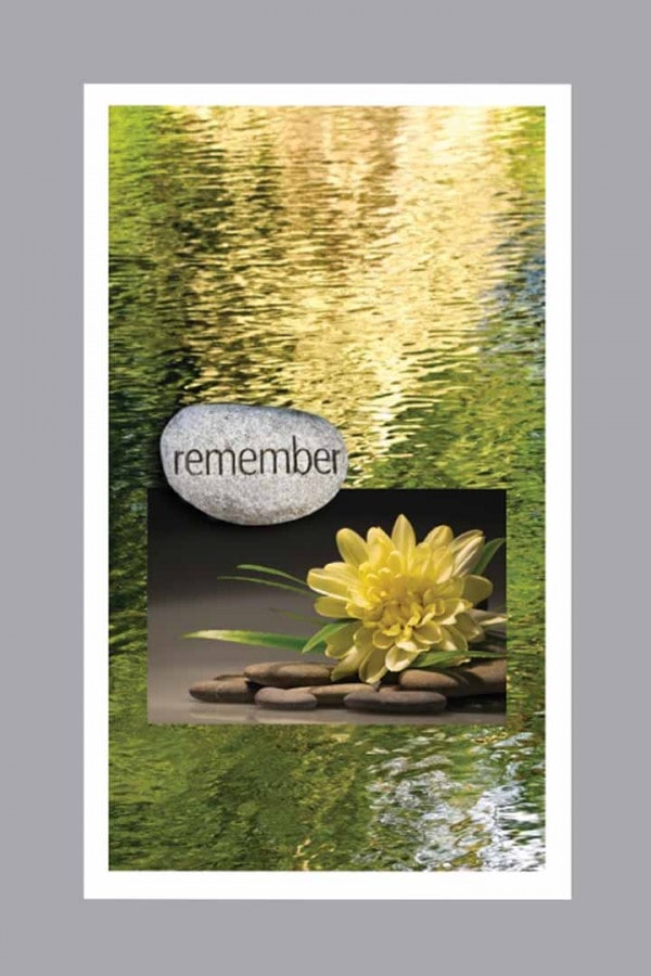 Yellow water lily with stones Prayer Card